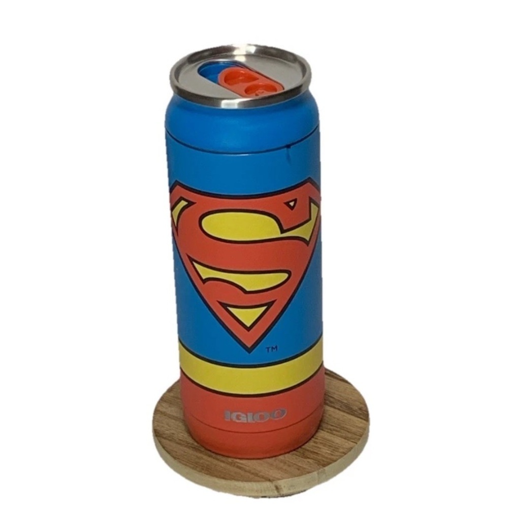 DC Comics SUPERMAN Tumbler 16 oz Stainless Steel Can Igloo Insulated NWT